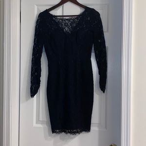 BCBGMAXARIA Arlena Black Bodice Lace Dress